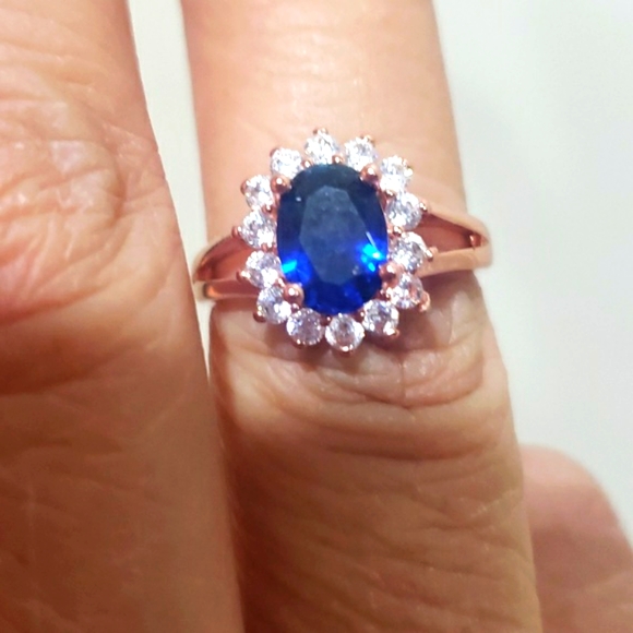 Jewelry - Blue Sapphire and White CZ Ring